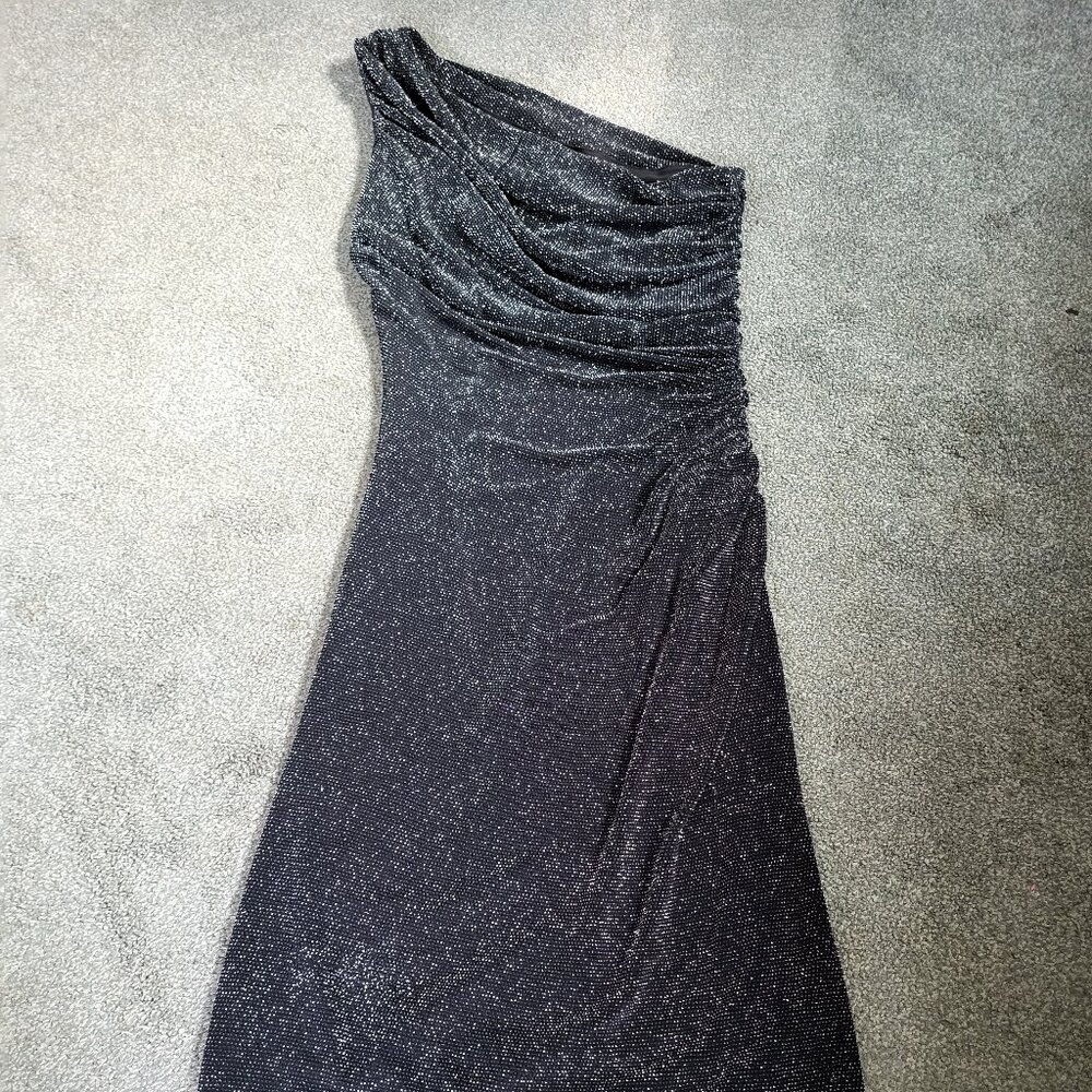 Ralph Lauren Formal Black Sparkle one shoulder dress
